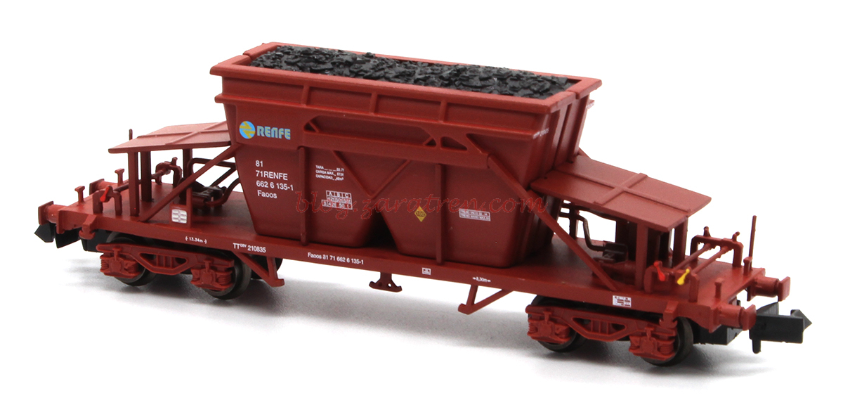 Mftrain – Tolva TT9, Color óxido, galleta amarilla/azul, Renfe, Epoca IV. Ref: N34925
