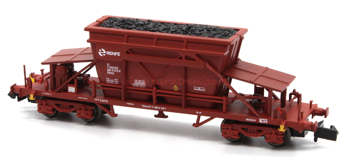 Mftrain – Tolva TT9, Color óxido, galleta blanca, Renfe, Epoca V. Ref: N34926