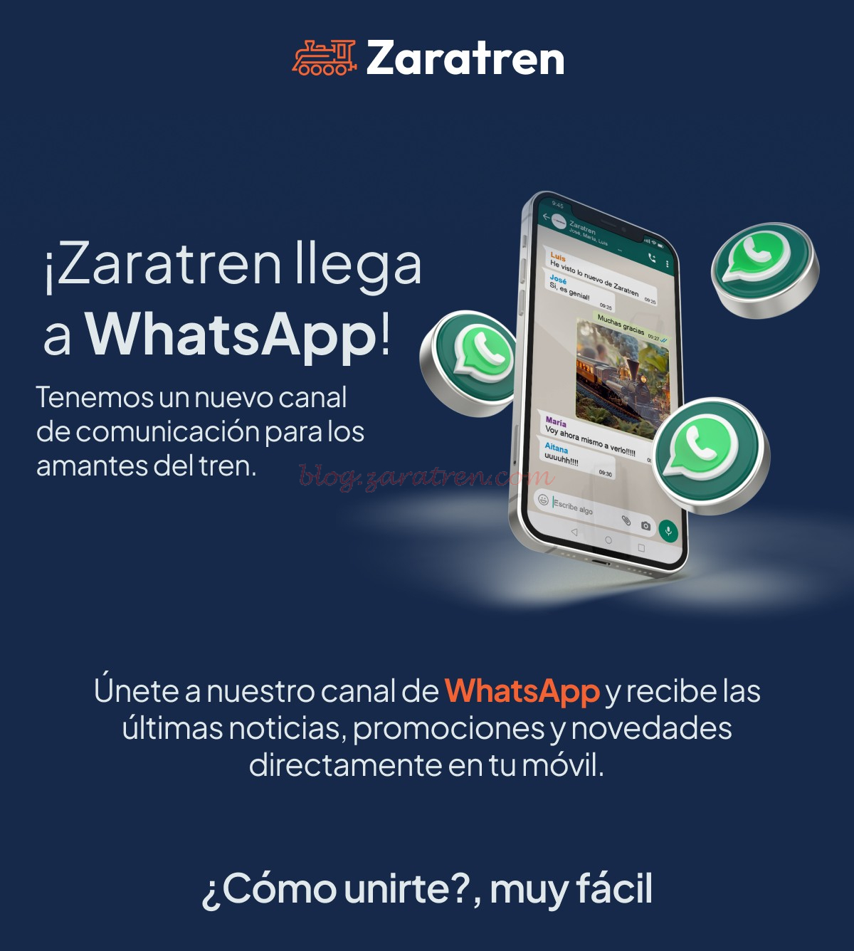 Zaratren llega a Whatsapp, nuevo canal de comunicación