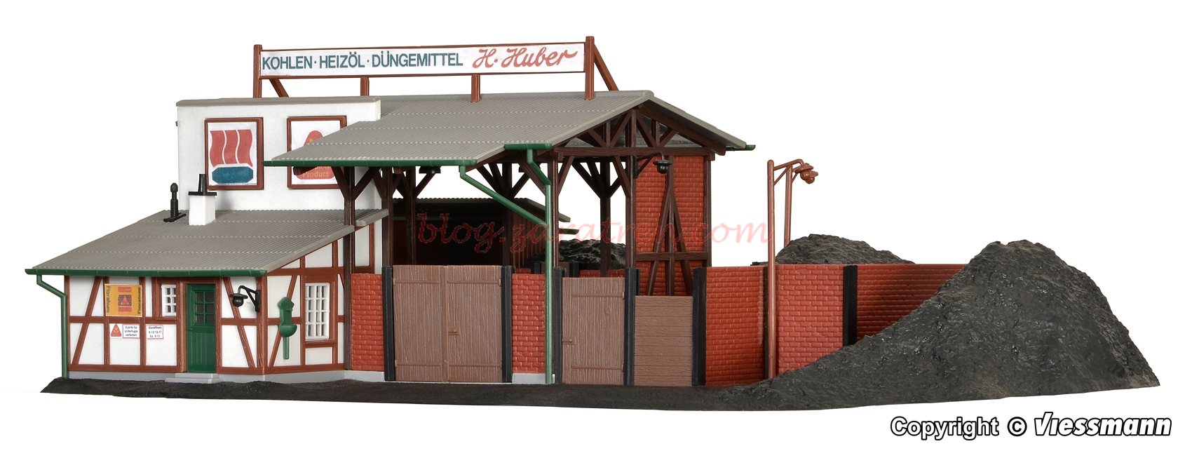 Kibri – Tienda de distribución y venta de carbón, Kit para montar, Escala H0, Ref: 38536.