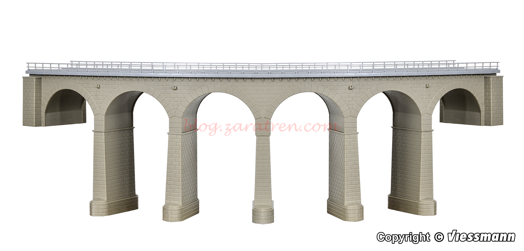 Kibri – Viaducto – Riedberg con pilares rompehielos, vía única, Kit para montar, Escala H0, Ref: 39725.