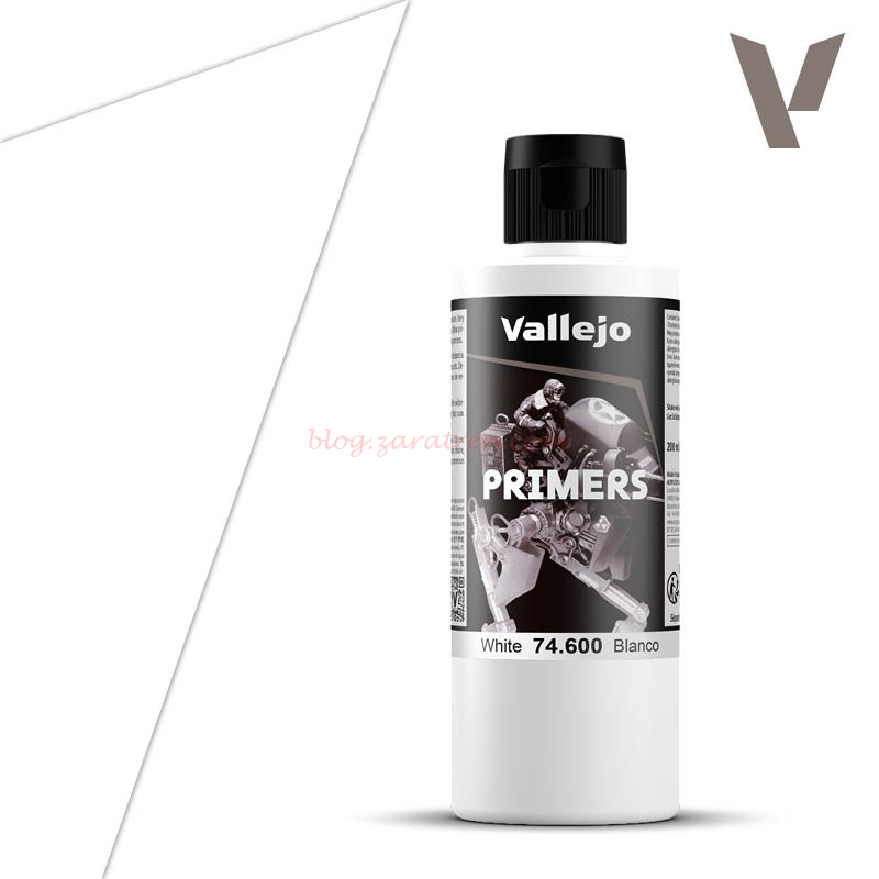 Vallejo – Surface Primer, Imprimación Blanca. Bote 200 ml. Ref: 74.600.