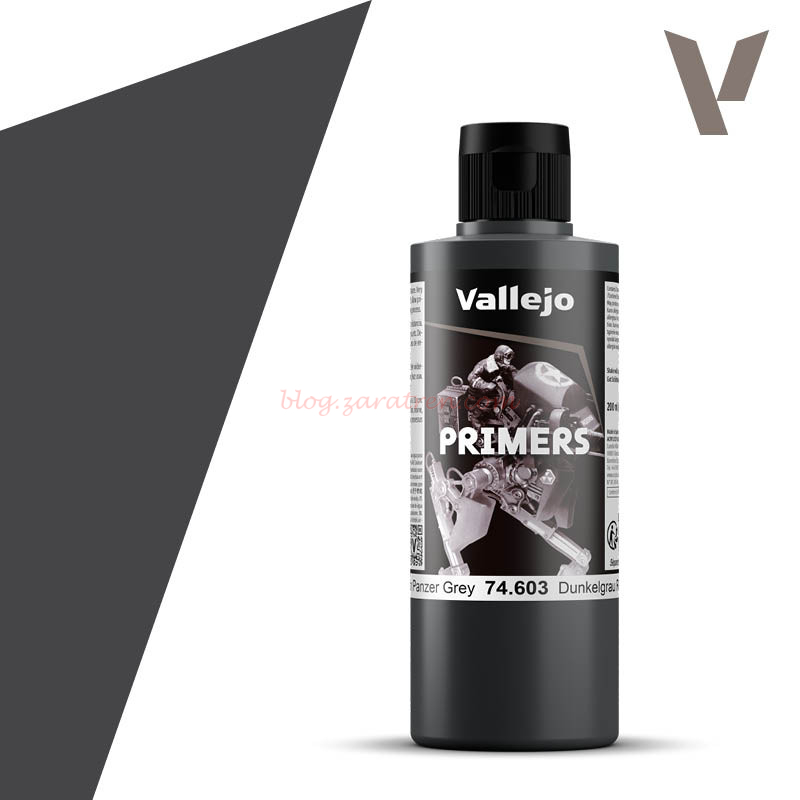 Vallejo – Surface Primer, Imprimacion Negro Grisáceo. Bote 200 ml. Ref: 74.603.