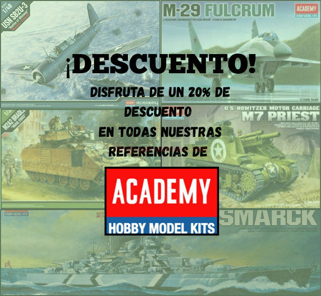 Academy Hobby Model Kits – DISFRUTA DE UN 20% DE DESCUENTO.