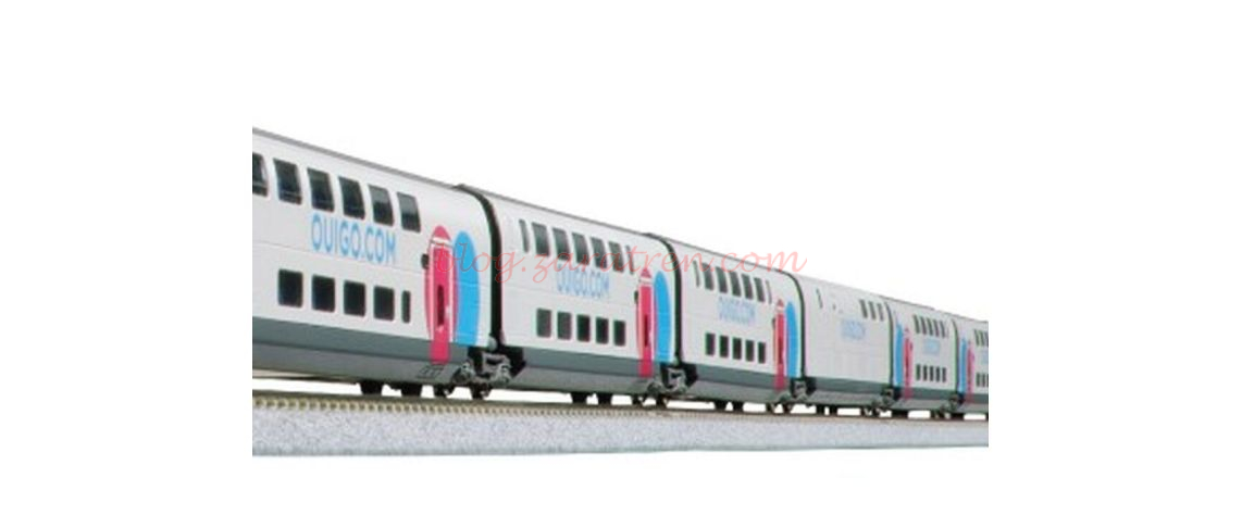 Kato – Tren de Alta velocidad OUIGO España, Set Ampliación, TGV Euroduplex. Comp. 5 coches, Escala N, Ref: 10-2118.