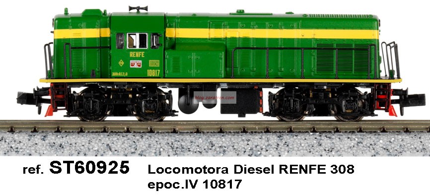 Startrain – Locomotora Diésel RENFE 308, época IV, 10825, 10800, 1081. Ref: ST60925, ST60915, ST60911, Escala N