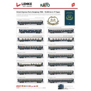 LEMKE – Set de 15 coches de viajeros Orient-Express, Paris – Hong Kong, Marca Kato, Escala N, Ref: K23215. SERIE LIMITADA . PORTES GRATIS
