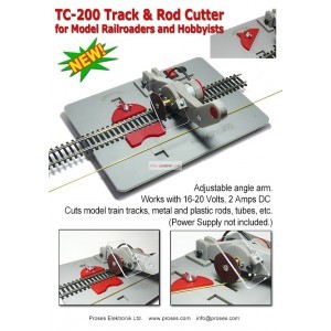 Proses – Cortador de vía y carril para varias escalas, con motor rotalin y transformador, se puede cortar en varios ángulos, Ref: TC-200,