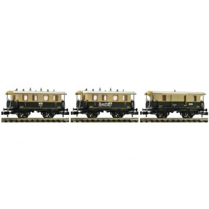 Fleischmann – Composición de tres coches pasajeros Deutsche Reichsbahn,  DRG, Epoca II, Ref: 805301, Escala N