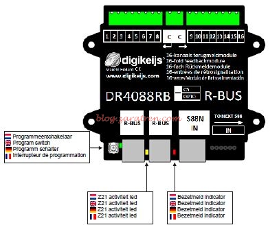 Digikeijs – Módulo de retroalimentación de 16 canales R-Bus, (Z21), Ref: DR4088RB-CS