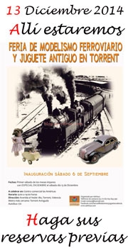 Mercadillos – 13 de Diciembre 2014 – Feria de modelismo ferroviario y juguete antiguo en Torrent, Valencia.