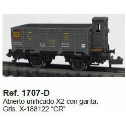 Vagon Abierto Borde Alto Tipo X2 Con Garita Cr Color Gris Oscuro Escala N Marca K Train Ref 1707 D